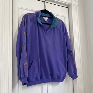 Blast Vintage 1/4 Zip Lightweight Sweathshirt ⏐ Size Large women’s purple & blue